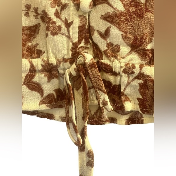 Reitmans Cropped Blouse Button Down Sleeveless V-Neck Cream Brown Size 3X NEW - Picture 5 of 11